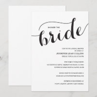Versez l'invitation de Fête de la mariée de