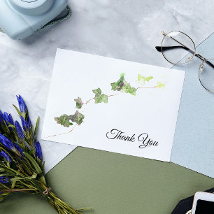 Invitation Vert anglais Vin d'Aquarelle Merci