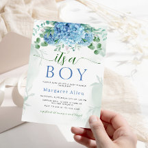 Vert Bleu hydrangée C'est un Baby shower garçon