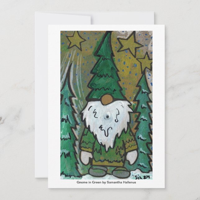 Invitation Vert dans l'invitation de gnome (Devant)