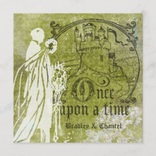 Invitation Vert de damassé à l'invitation verte il était une