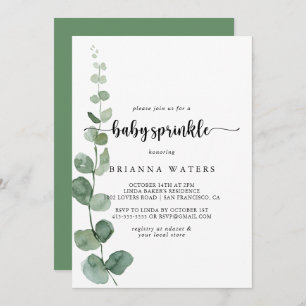 Invitation Vert délice Eucalyptus Bébé Parsemer