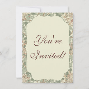 Invitation Vert Doux Vintage William Morris Chèvrefeuille