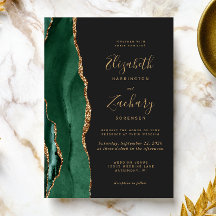 Vert émeraude chic or agate mariage foncé
