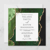 Vert émeraude foncé et Mariage en pierre d'âge or