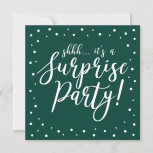 Invitation Vert et blanc   60e fête d'anniversaire surprise