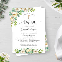Vert et blanc, or jaune floral Baptême