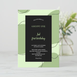 INVITATION VERT ET NOIR GROOVY