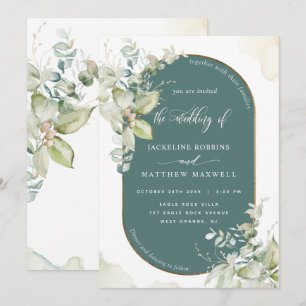 Invitation Vert, Eucalyptus Oval Arch, Mariage de verdure
