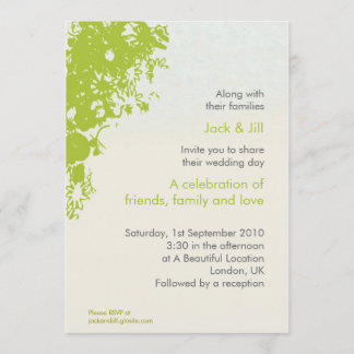 Invitation Vert fleuri 5x7