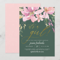 Vert foncé et or C'est une fille Baby Shower flora