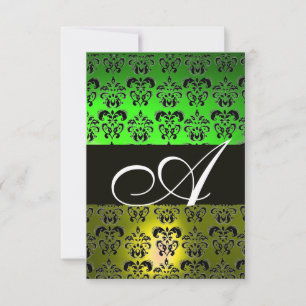 INVITATION VERT JAUNE BLACÉ BLANC DOMMASQUE MONOGRAM