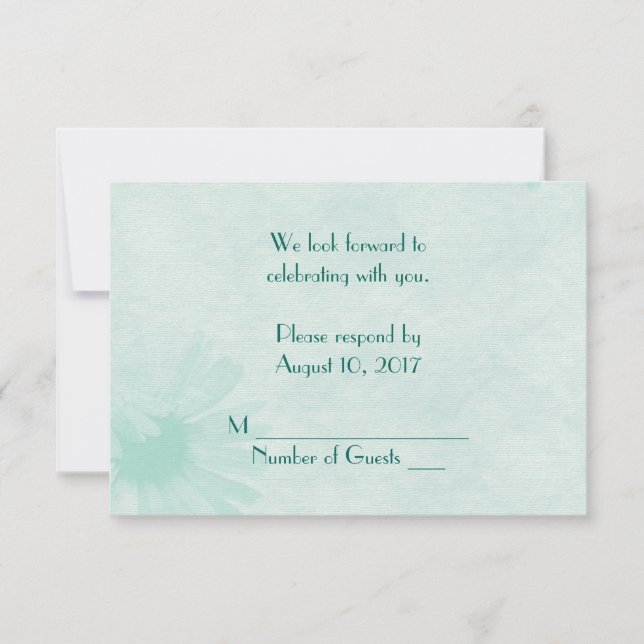 Invitation Vert Menthe Douce Réponse Daisy (Devant)