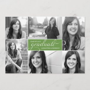 Invitation Vert moderne d'invitation d'obtention du diplôme