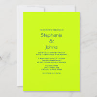 Vert néon Jaune coloré brillant minimaliste Mariag