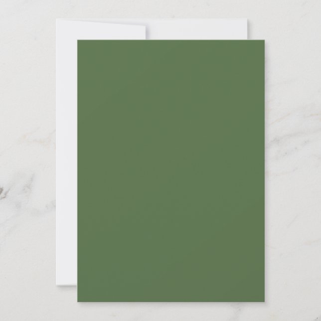 Invitation Vert olive clair 5" x 7" Mariage blanc (Devant)