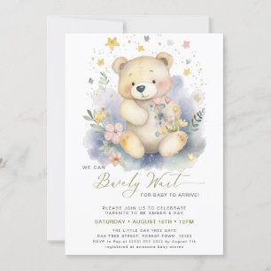 Invitation Vert on peut attendre plus mignon Baby shower fill