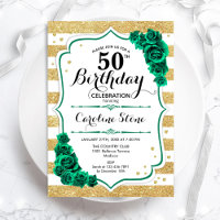 Vert or blanc rayures florales 50e anniversaire