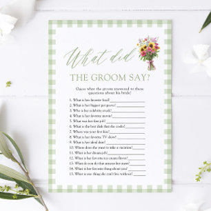 Invitation Vert Qu'a dit le marié Jeu de Baby Shower pour la
