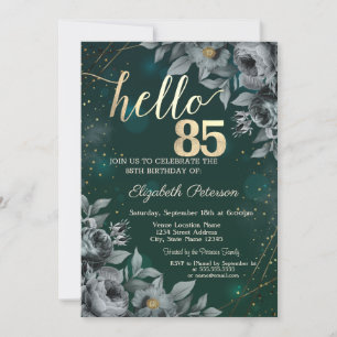 Invitation Vert Rose foncé 85e anniversaire