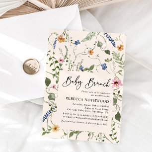 Invitation Vert rose vif Bébé Brunch Douche