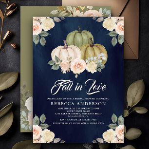 Invitation Vert sauge Citrouille Pêche Floral Marine Fête de
