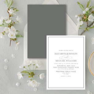 Invitation Vert sauge classique formel mariage script