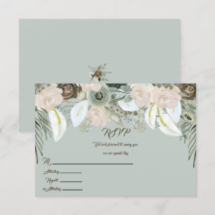 Invitation Vert Sauge et Crème Vanille SVP