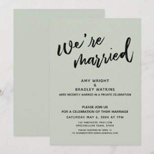 Invitation Vert sauge Nous sommes mariés Réception de mariage