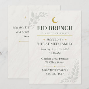 Invitation Vert sauge & Or Botanique Sauge Brunch Eid Lune