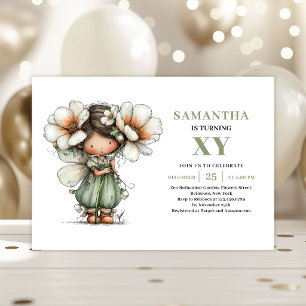 Invitation Vert Sauge pour les 2 ans de Jolie Fée