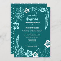 Vert tropical Turquoise moderne Mariage Turquoise