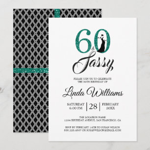 Invitation Vert vert 60 et soixantième fête d'anniversaire