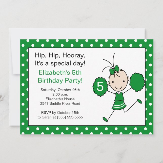 Invitation verte d'anniversaire d'acclamation de (Devant)