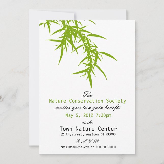Invitation verte d'avantage de nature (Devant)