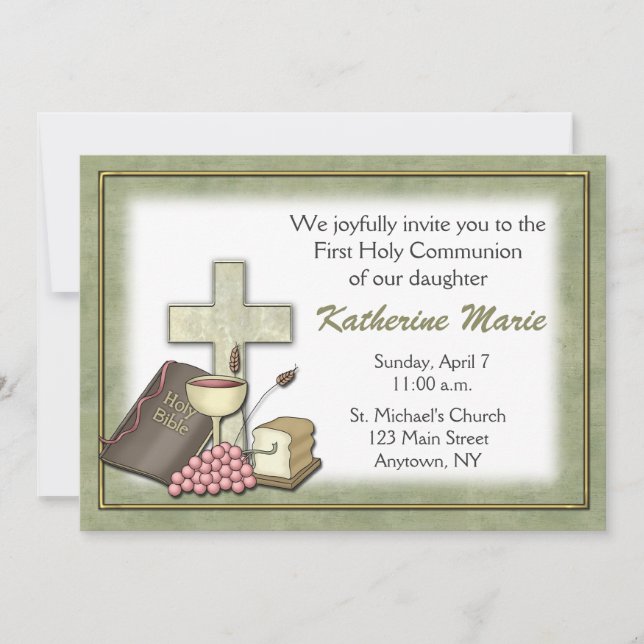 Invitation verte de communion (Devant)