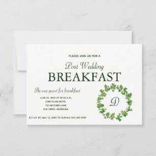 Invitation verte de petit déjeuner de guirlande