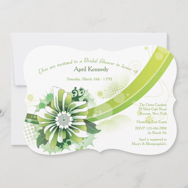 Invitation verte d'impression (Devant)