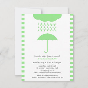 Invitation verte neutre baby shower