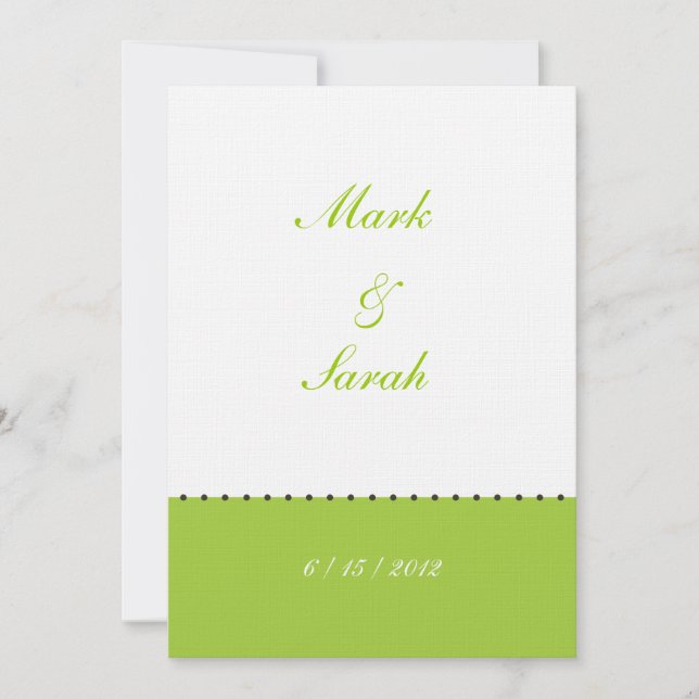 Invitation verte perlée de frontière (Devant)