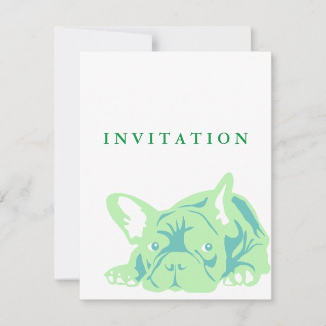 Invitation verte pour Bouledogue Français (Devant)