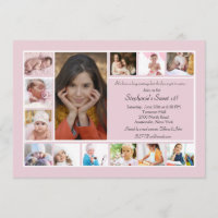 Invitation verticale de photo de collage de 13