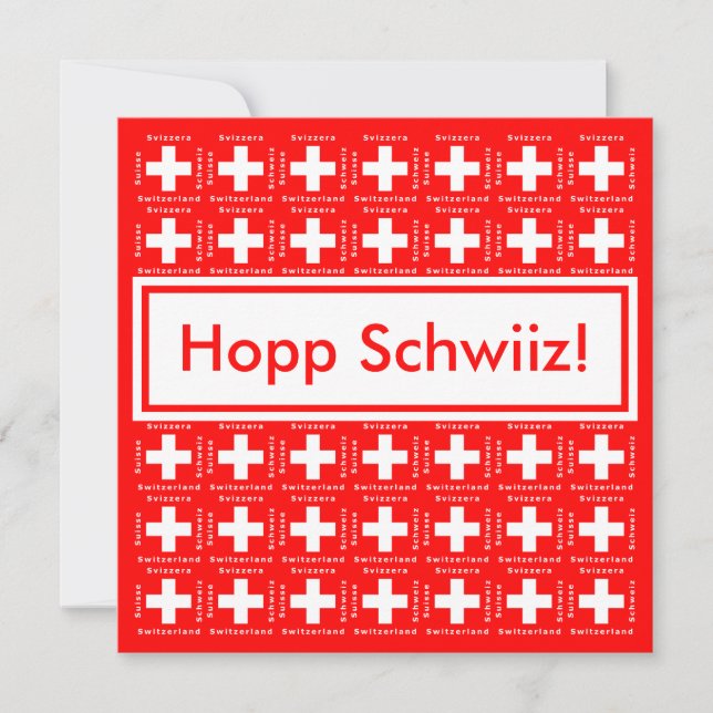Invitation Very Swiss - Hopp Schwiiz, Go Switzerland Party (Devant)