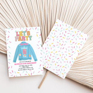 Invitation Veste en jean Preppy Patch 6ème Anniversaire