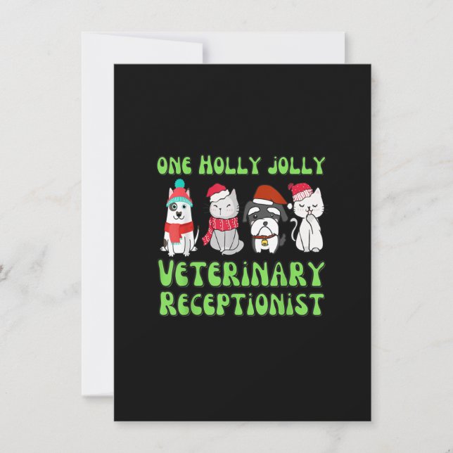 Invitation Vet Christmas chien vétérinaire accueil vétérinair (Devant)