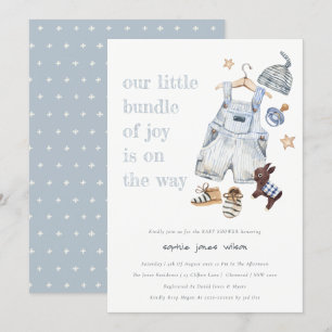 Invitation Vêtements Bébé mignons Essentials Baby shower Garç