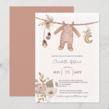 Vêtements de bébé Boho Neutral Baby shower Invitat