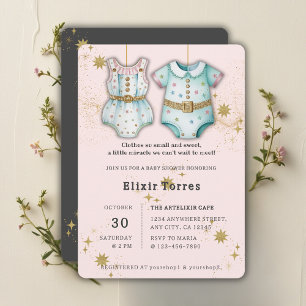 Invitation Vêtements de bébé fantaisistes pour bébé de genre