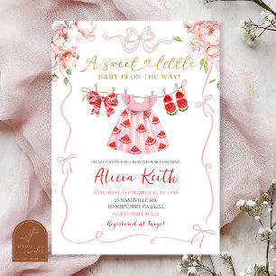 Invitation Vêtements de bébé fille coquette rose Pastèque Béb
