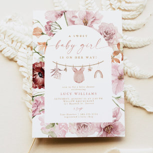 Invitation Vêtements de bébé fille Florals Sweet Baby Girl Cl